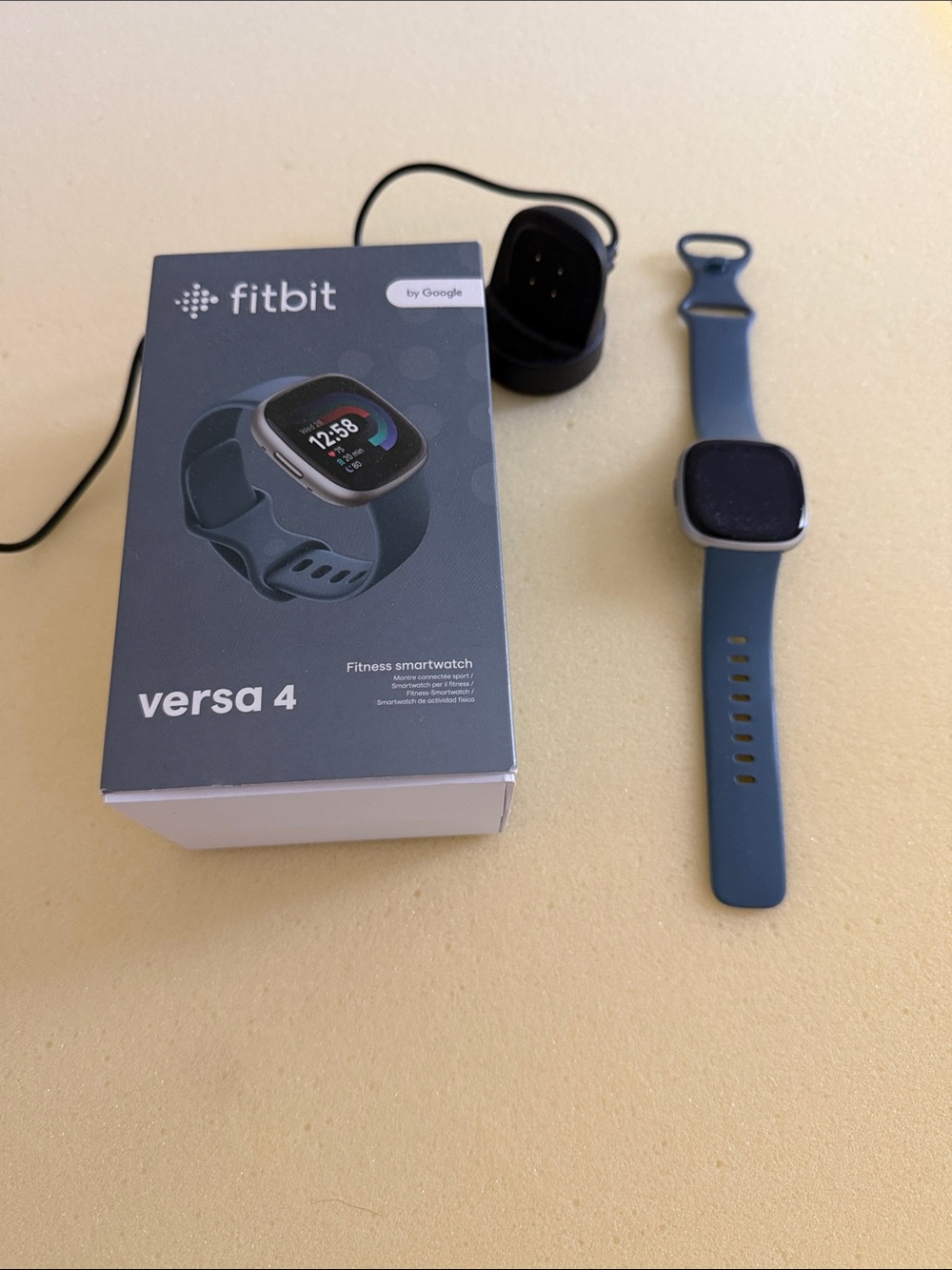 fitbit Versa 4 Slate Blue Fitness Smartwatch with Charger